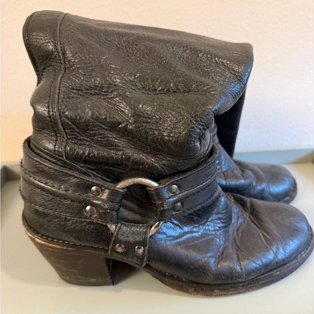 Frye Women's Black Leather Biker Boots